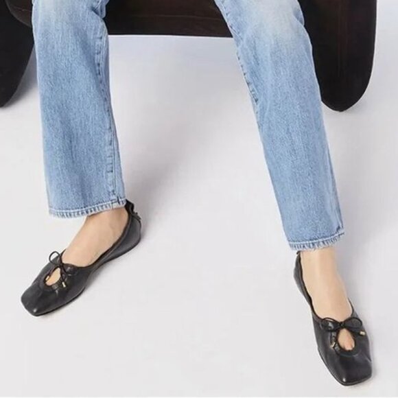 Frame Denim Shoes - FRAME Le Sunset Leather Ballet Flat in Black Size EU 39.5 / US 9.5